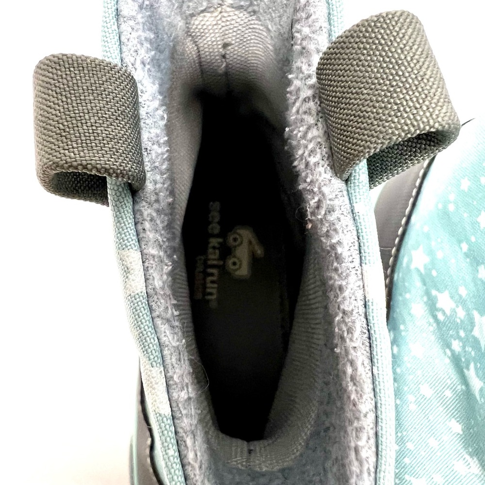 See Kai Run Kids Ripley Boots Aqua/Gray Star Print Pull On Size 9 - Picture 11 of 12